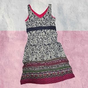 Athleta dress gray pink green white purple